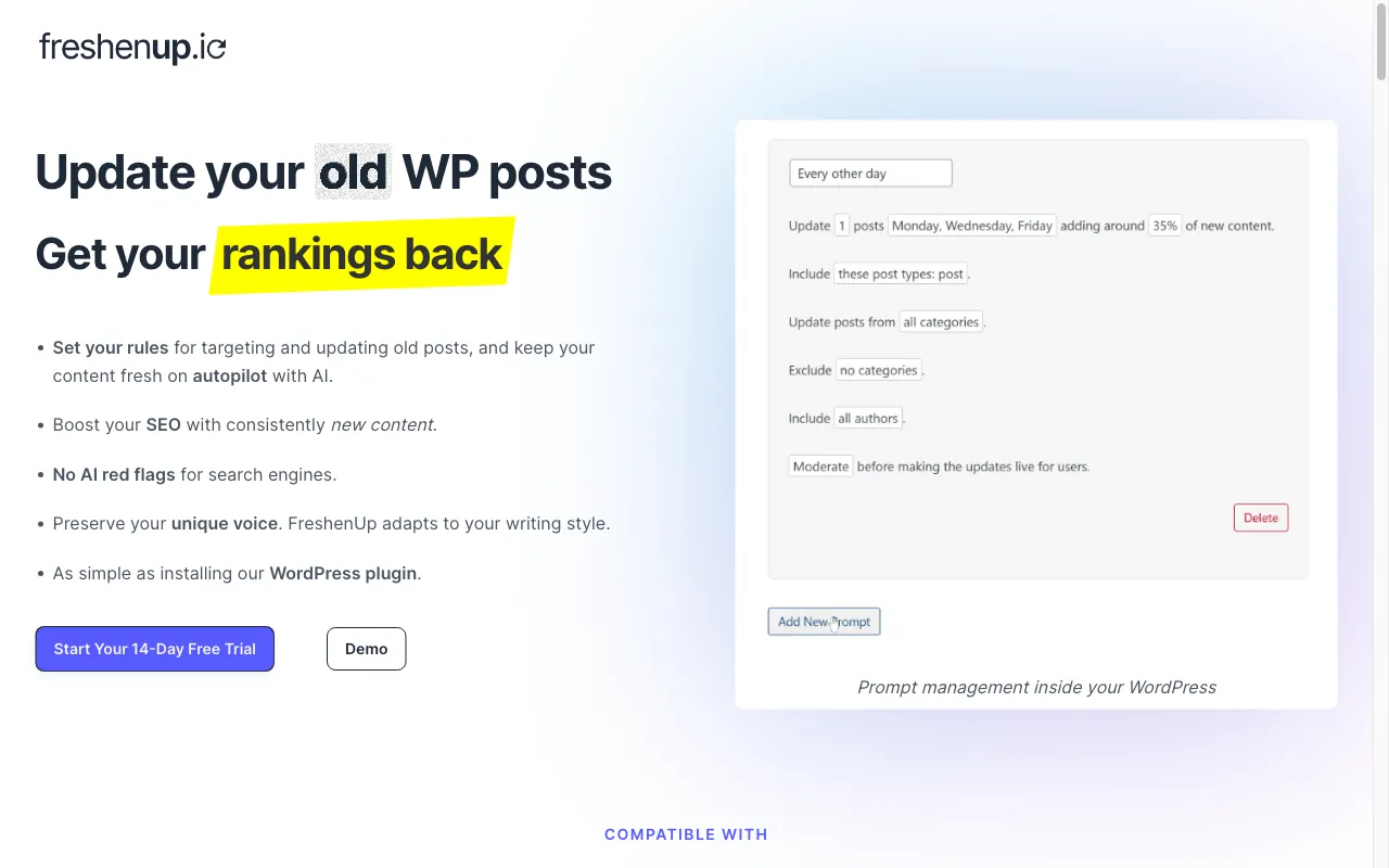 Freshenup.io — preview screenshot