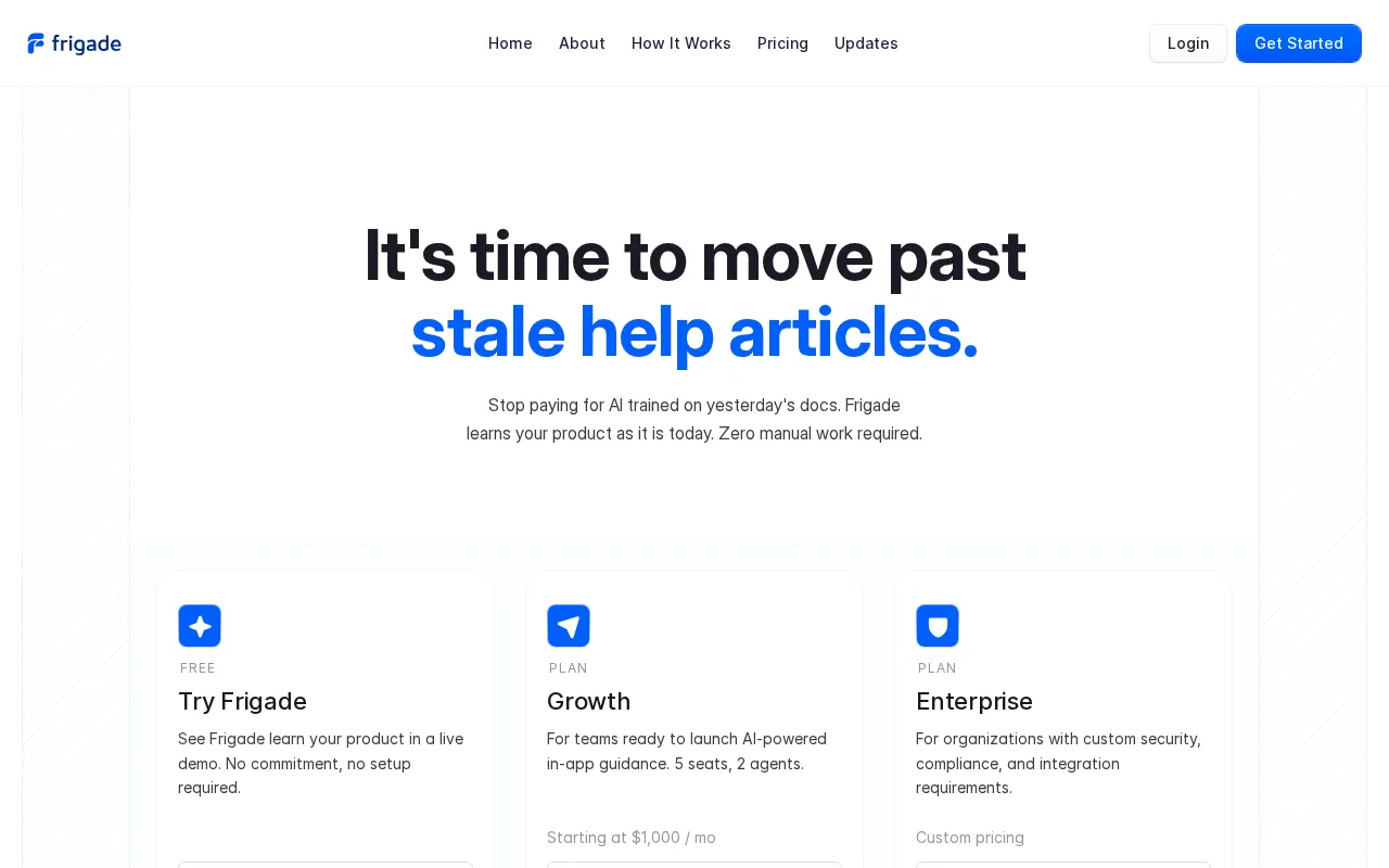 Frigade — pricing page