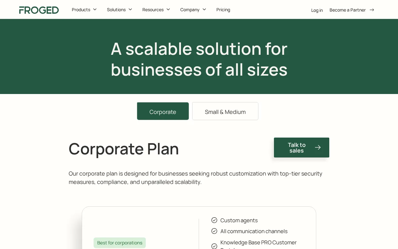 Froged — pricing page
