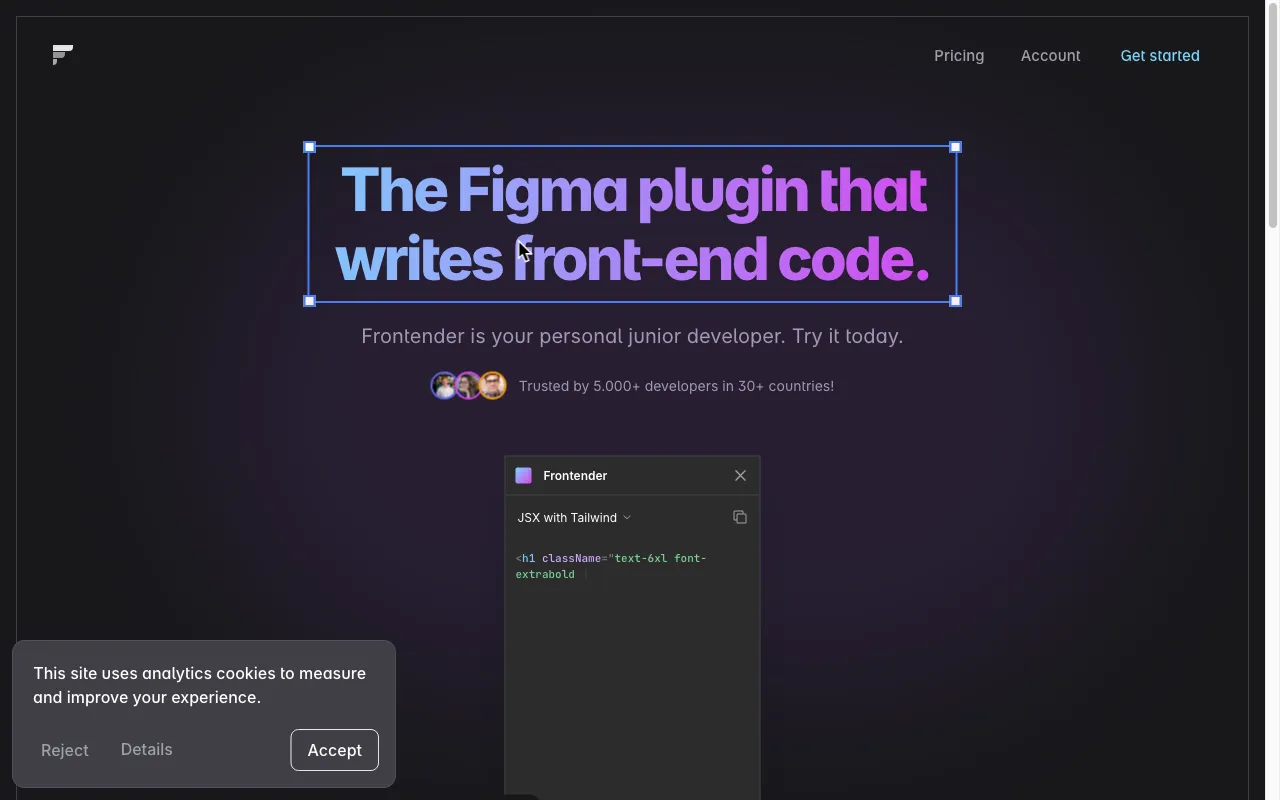 Frontender — preview screenshot
