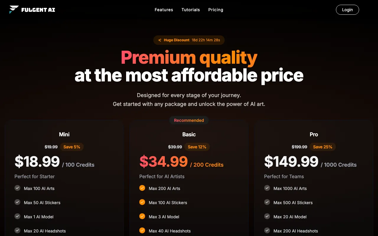 Fulgent AI — pricing page