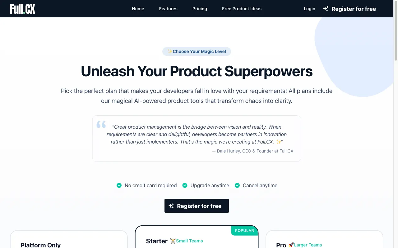 Full.CX — pricing page