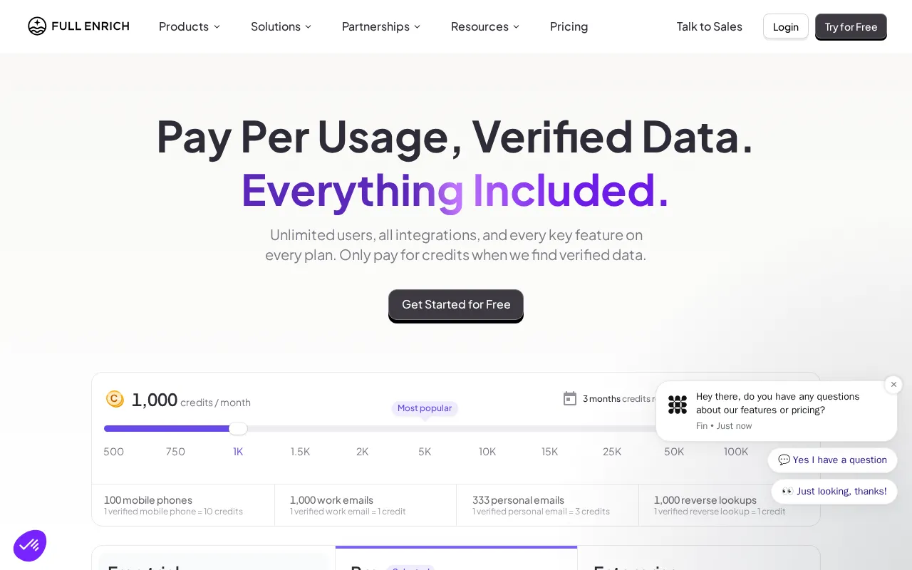 Fullenrich — pricing page