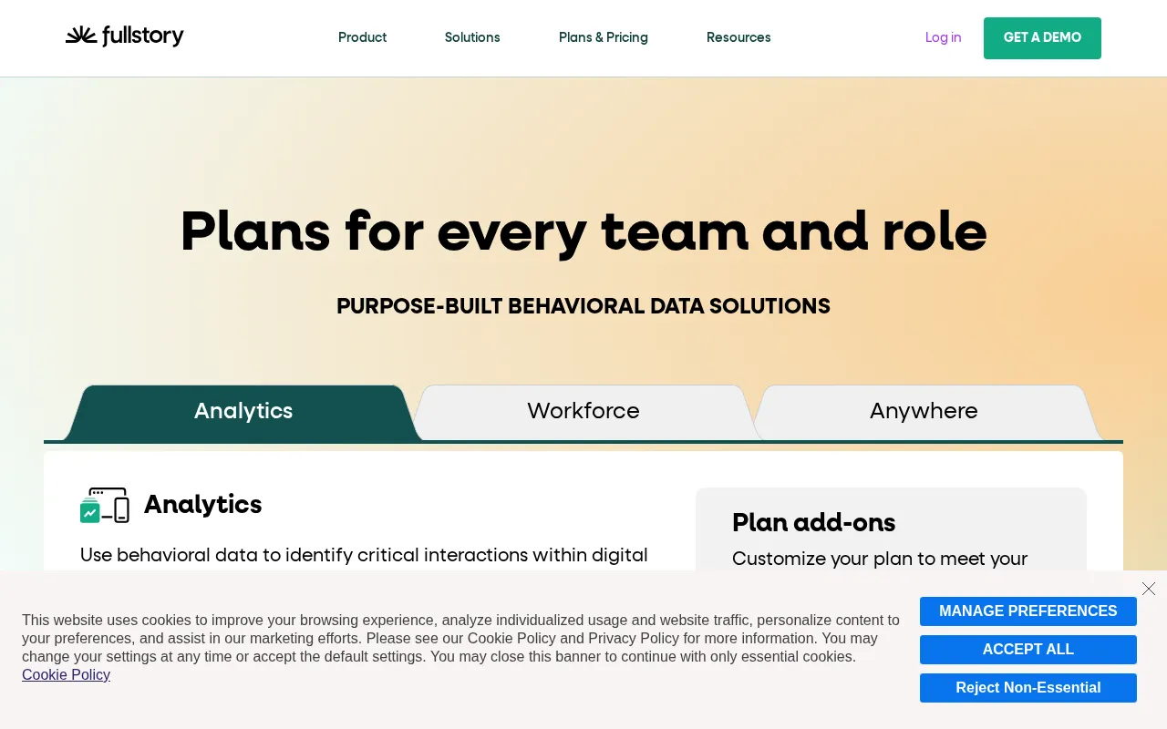 FullStory — pricing page