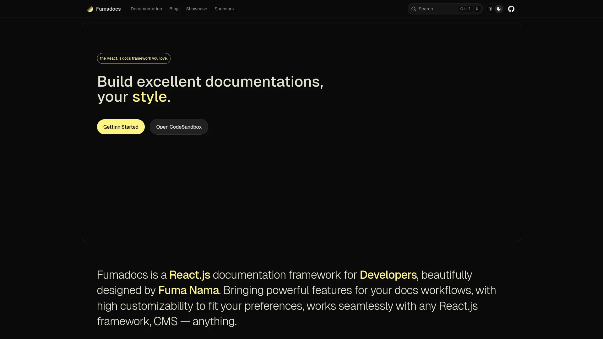 Fumadocs — preview screenshot