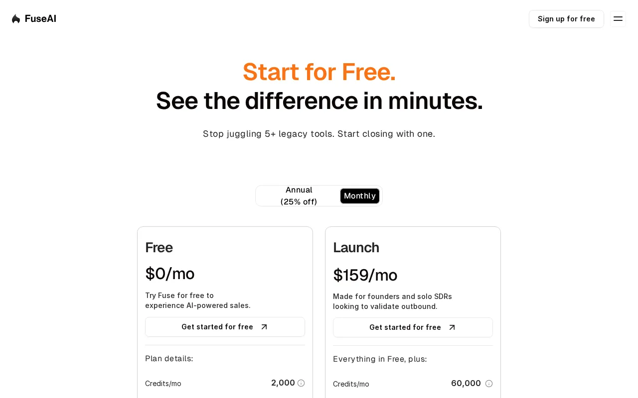 FuseAI — pricing page