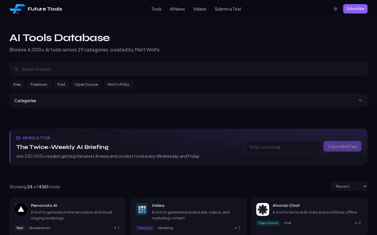 Future Tools — preview screenshot
