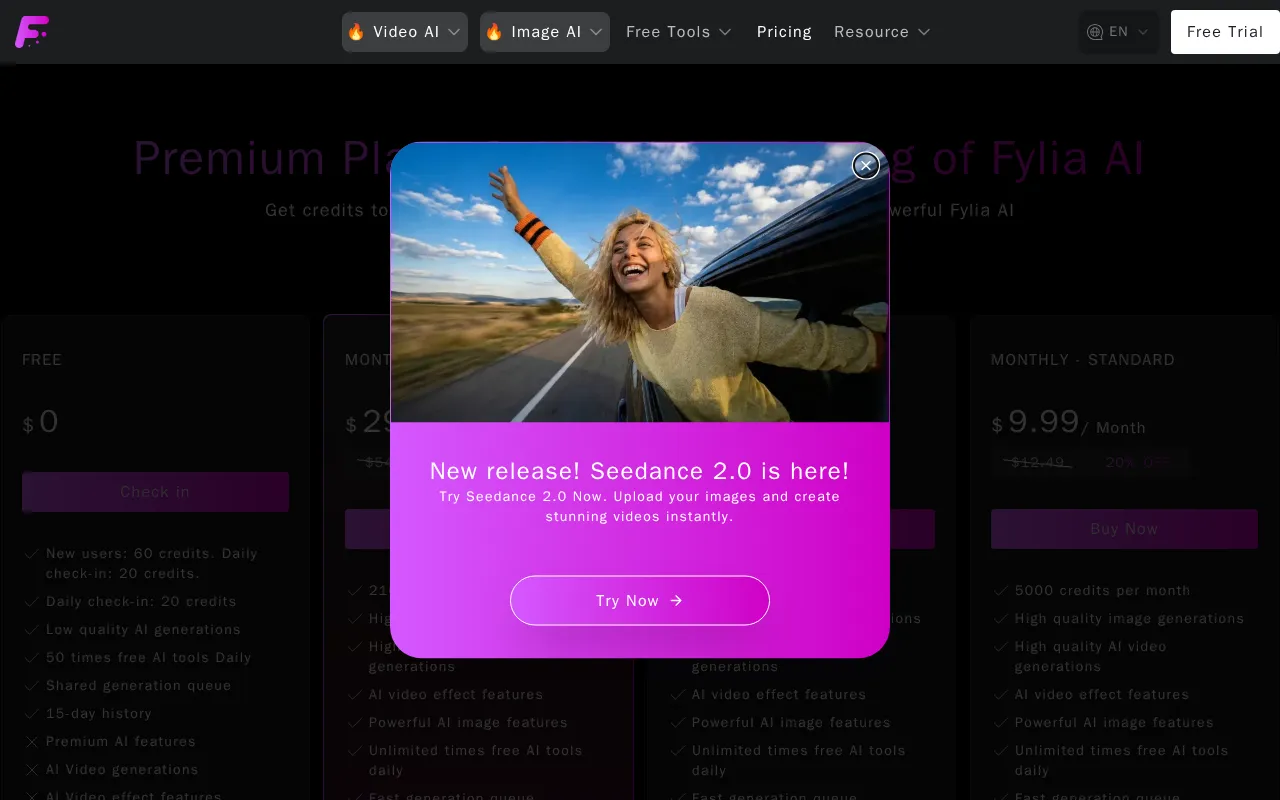 Fylia AI — pricing page