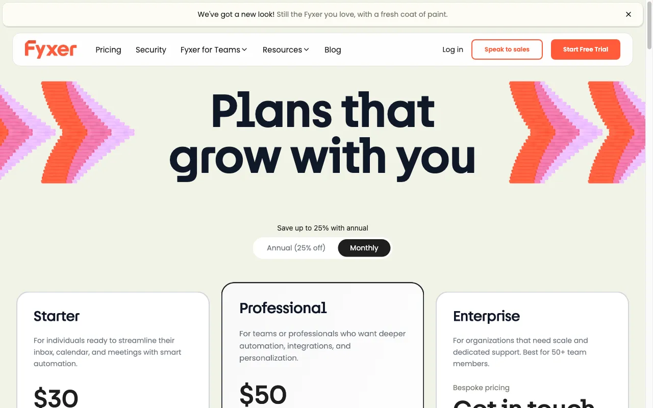Fyxer AI Executive Assistant — pricing page