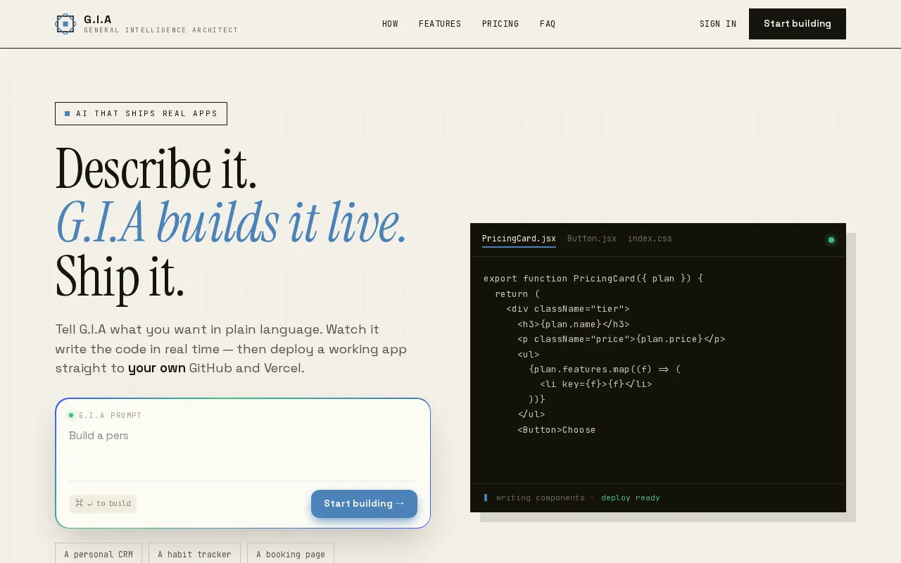 G.I.A.ac — pricing page