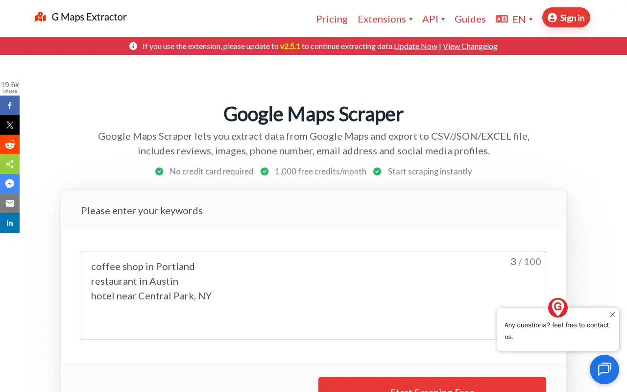 G Maps Extractor — preview screenshot