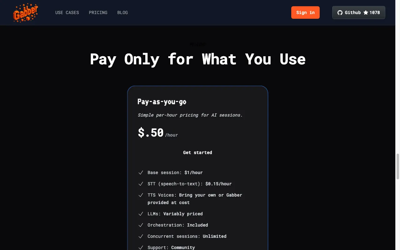 Gabber — pricing page