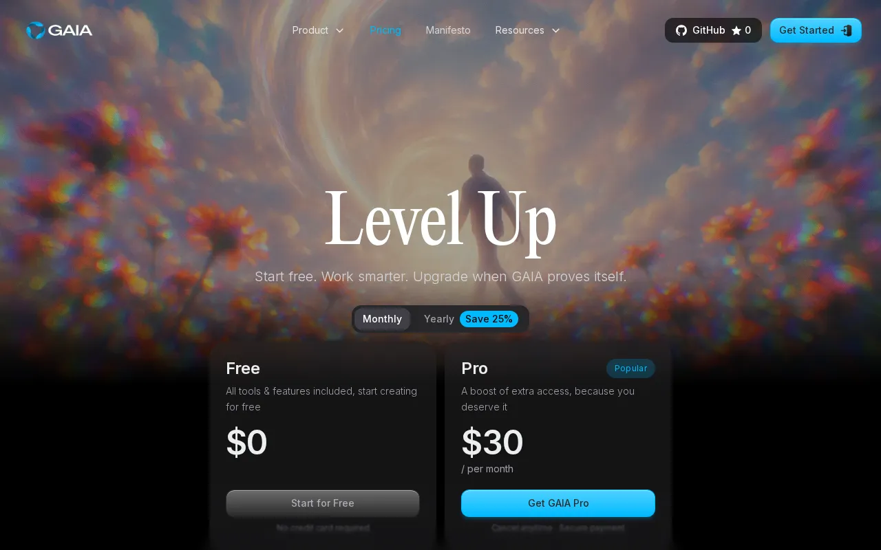 GAIA — pricing page