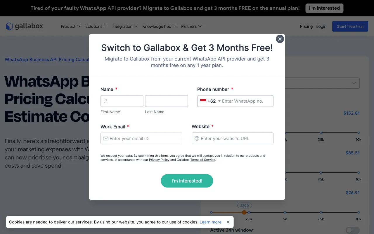 Gallabox — pricing page