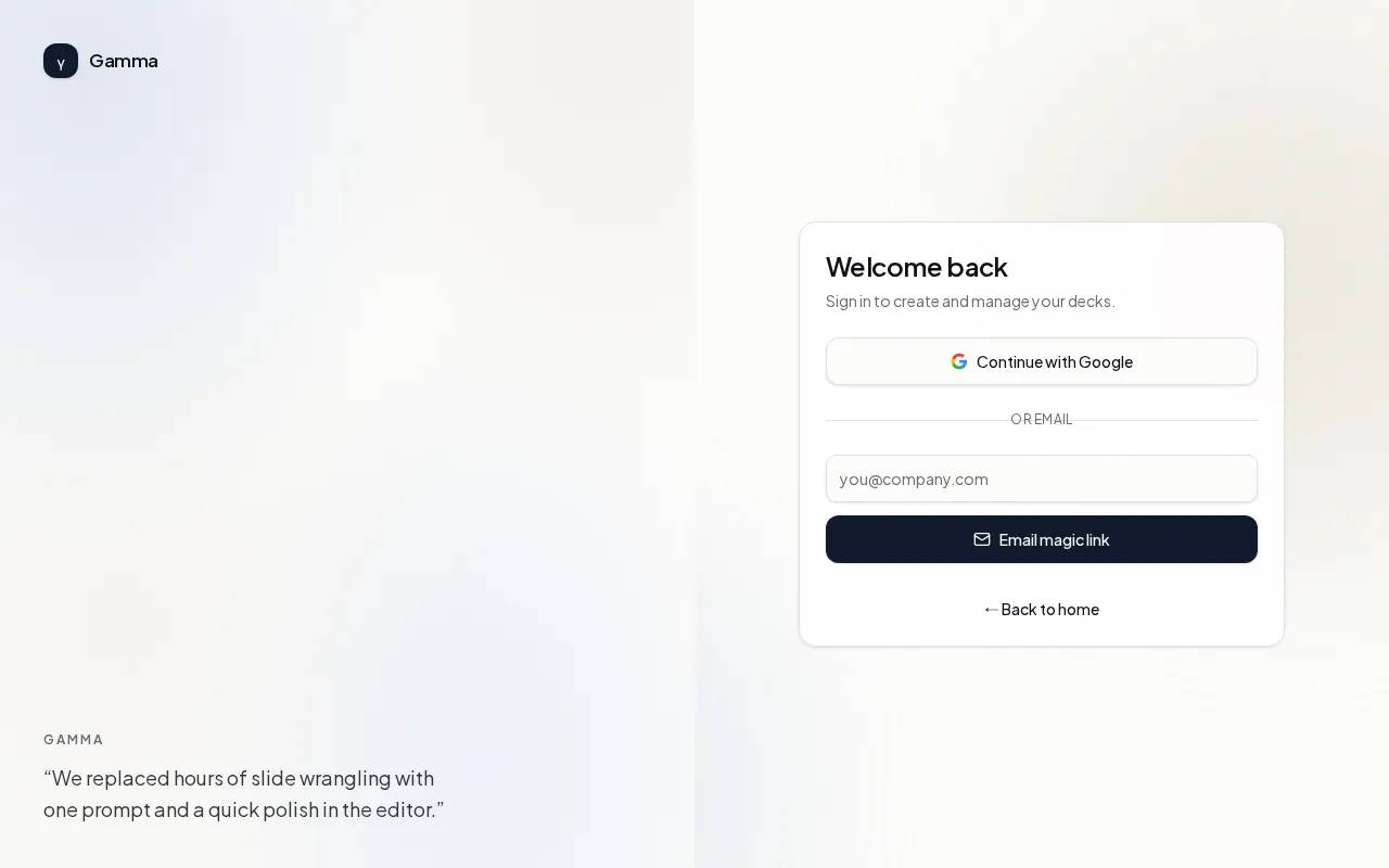 Gamma AI — pricing page