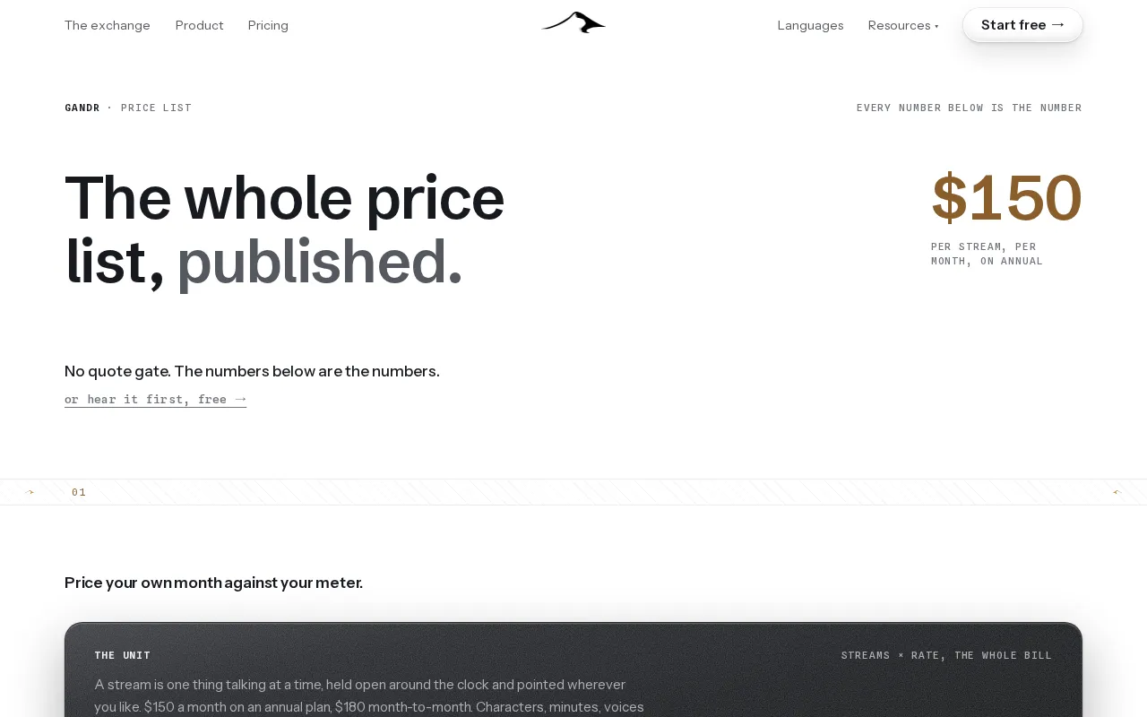 Gandr — pricing page