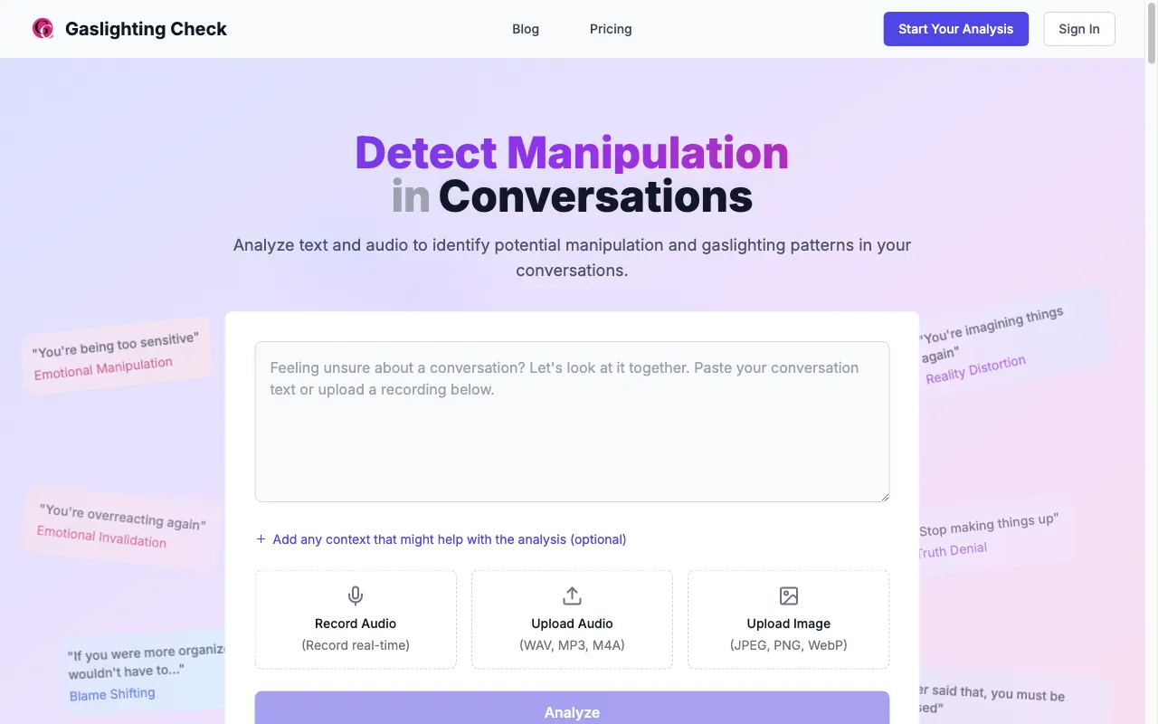 Gaslighting Check — preview screenshot