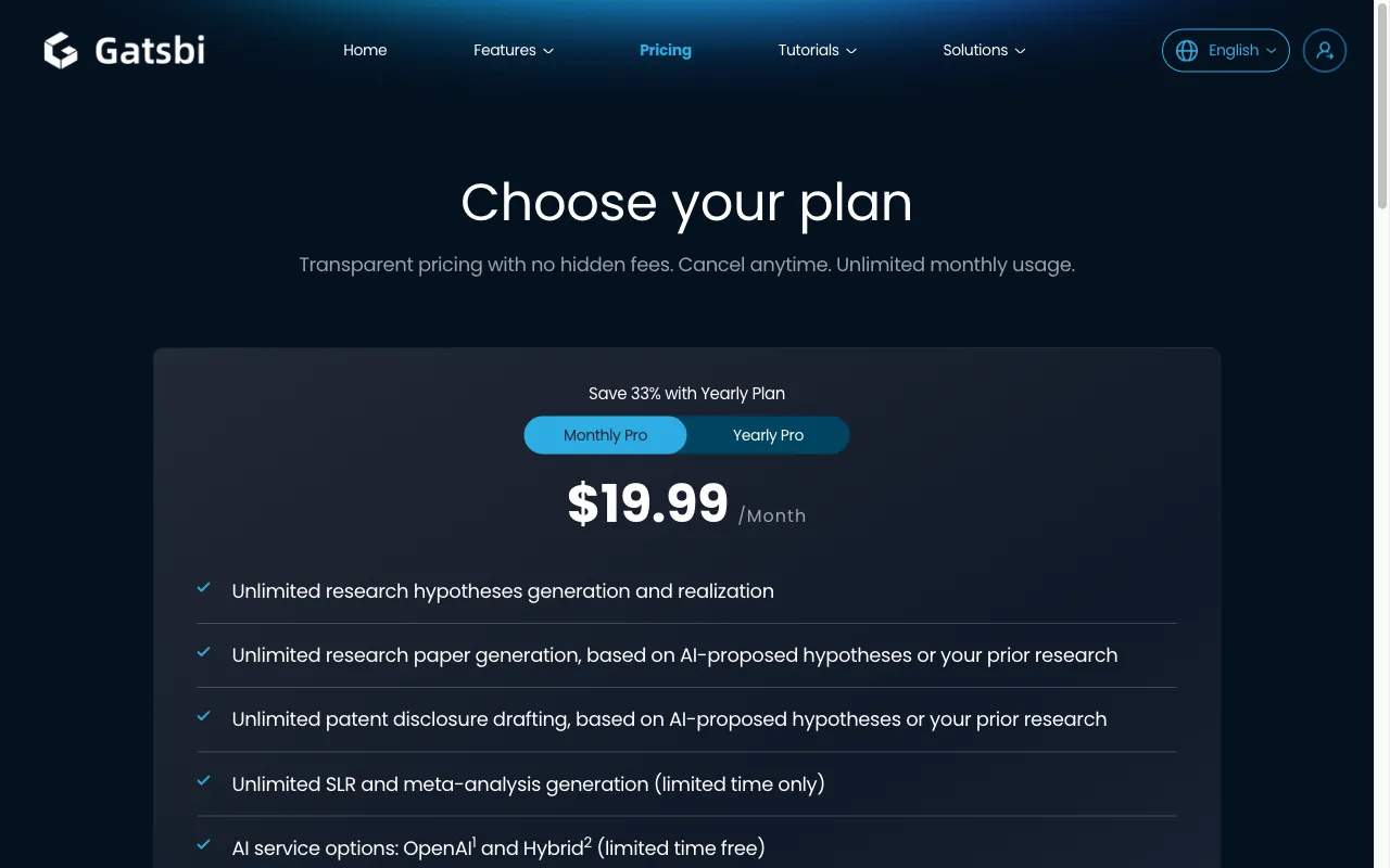 Gatsbi — pricing page