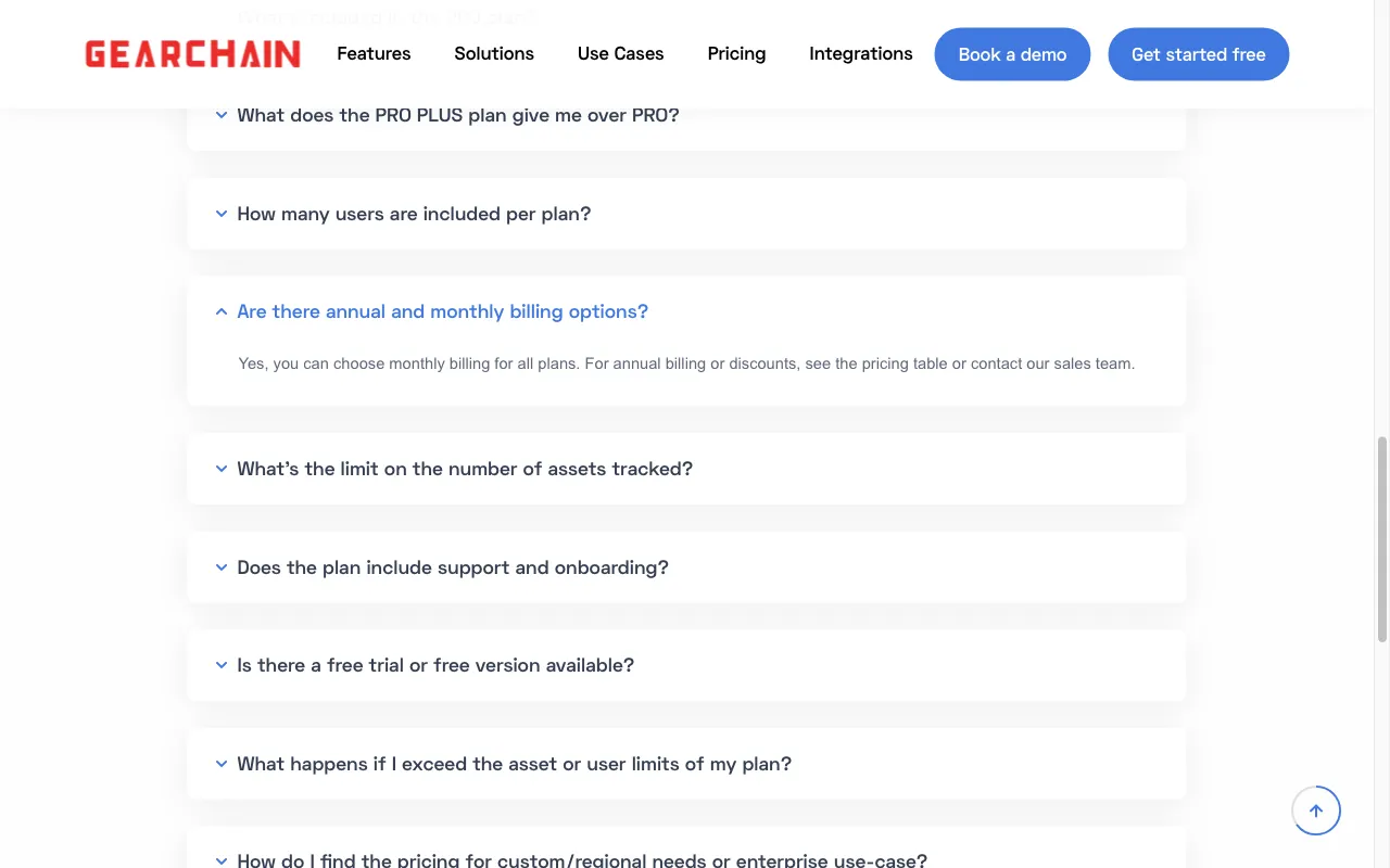 GearChain — pricing page