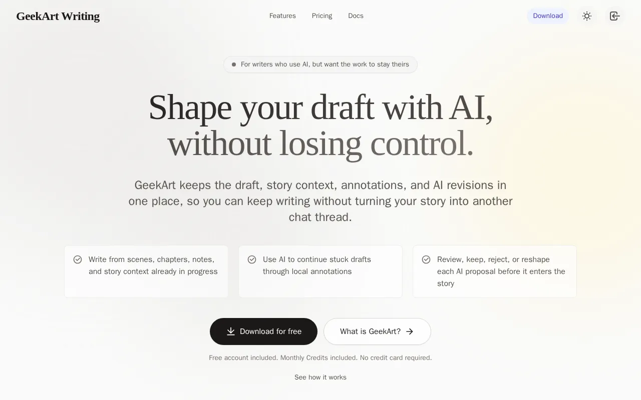 GeekArt Writing — preview screenshot