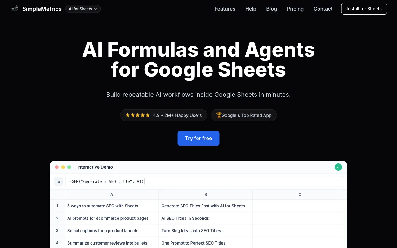 SimpleMetrics — preview screenshot