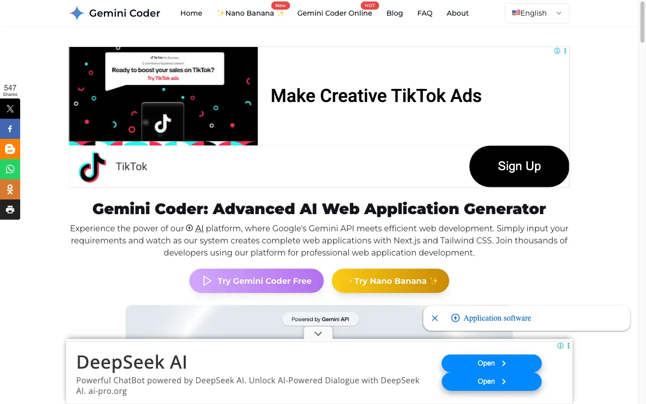 Gemini Coder — preview screenshot