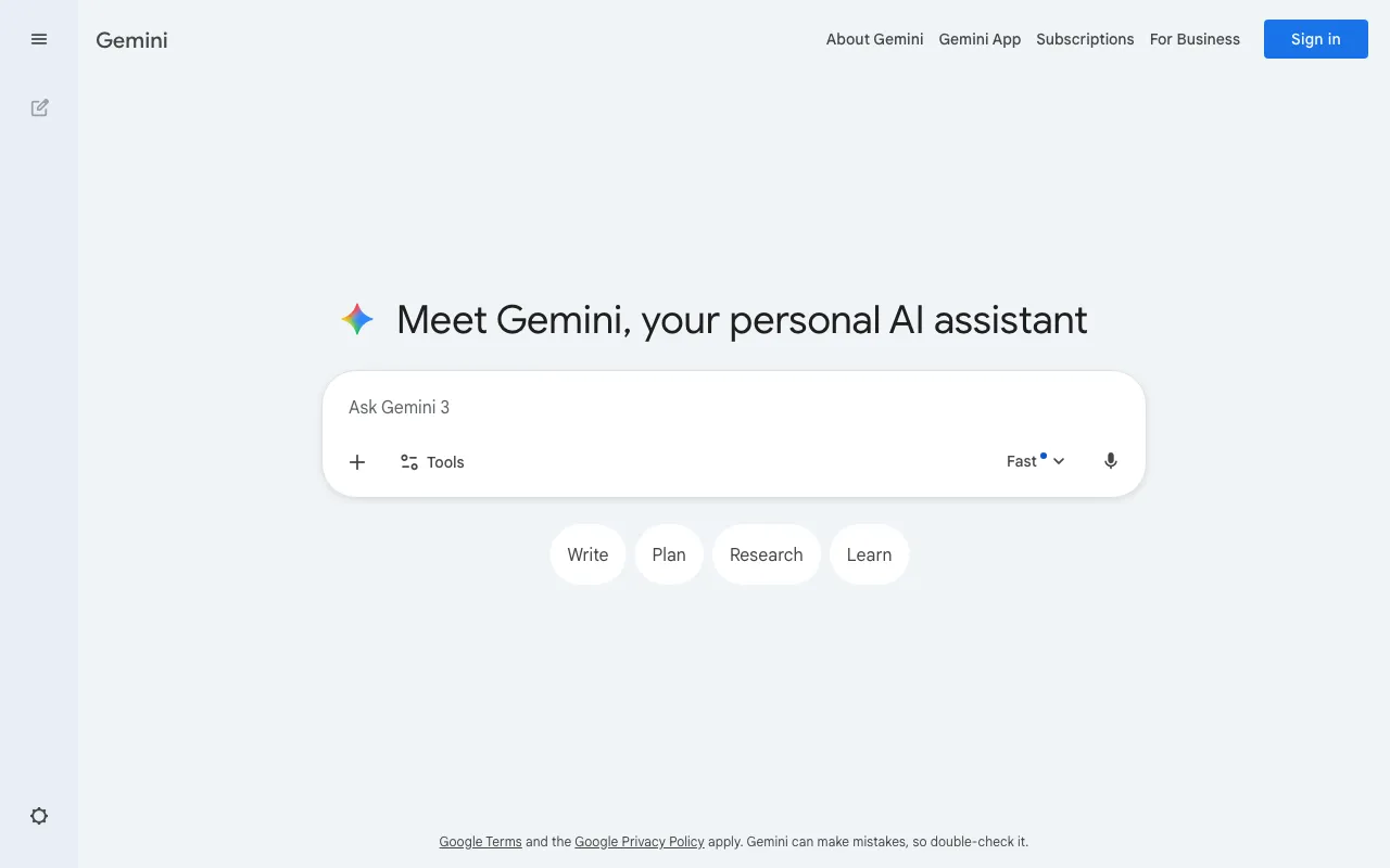 Gemini & Gemini Advanced — preview screenshot