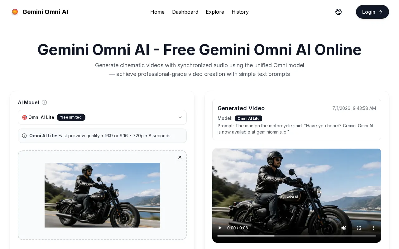 Gemini Omni AI — preview screenshot