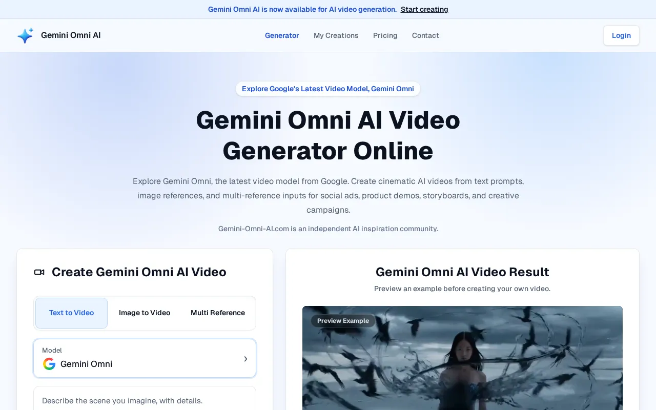 Gemini Omni AI — preview screenshot