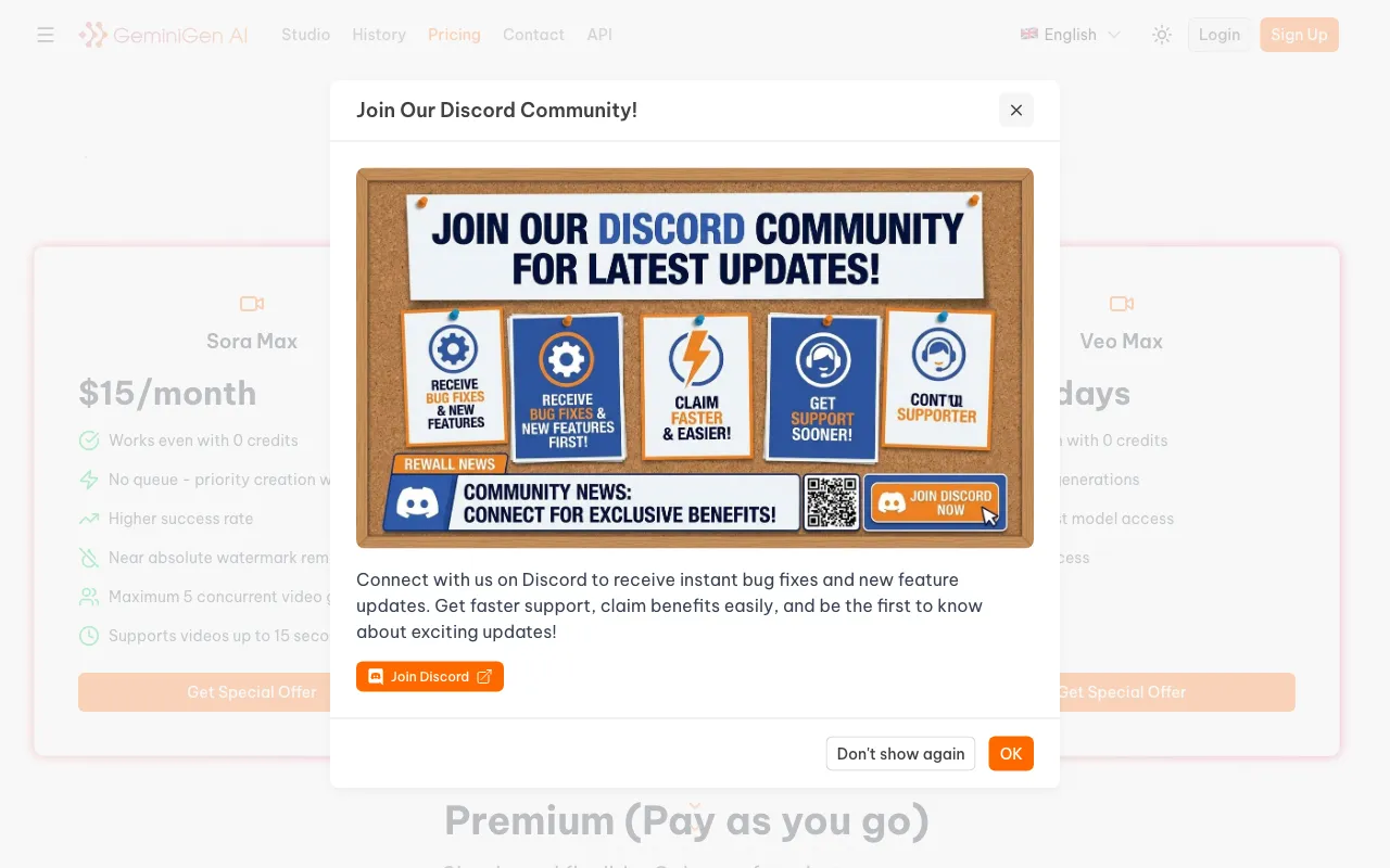 GeminiGenAI — pricing page