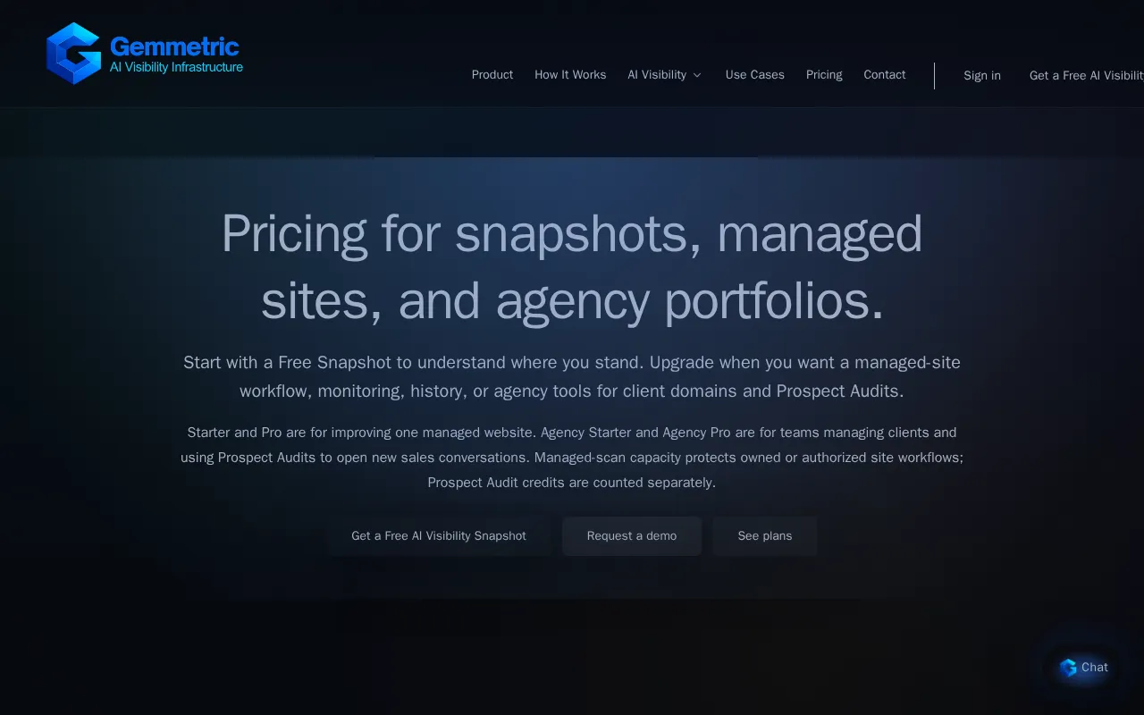 Gemmetric — pricing page