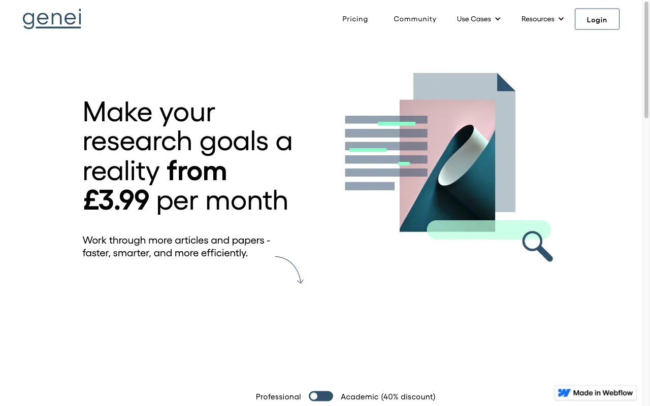 Genei — pricing page