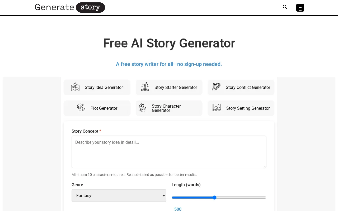 Generate Story — preview screenshot