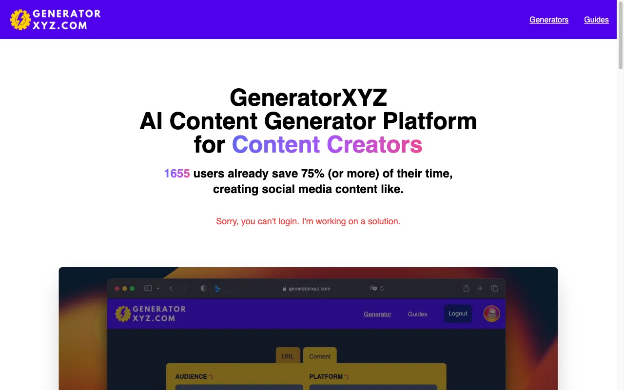 GeneratorXYZ.com — preview screenshot