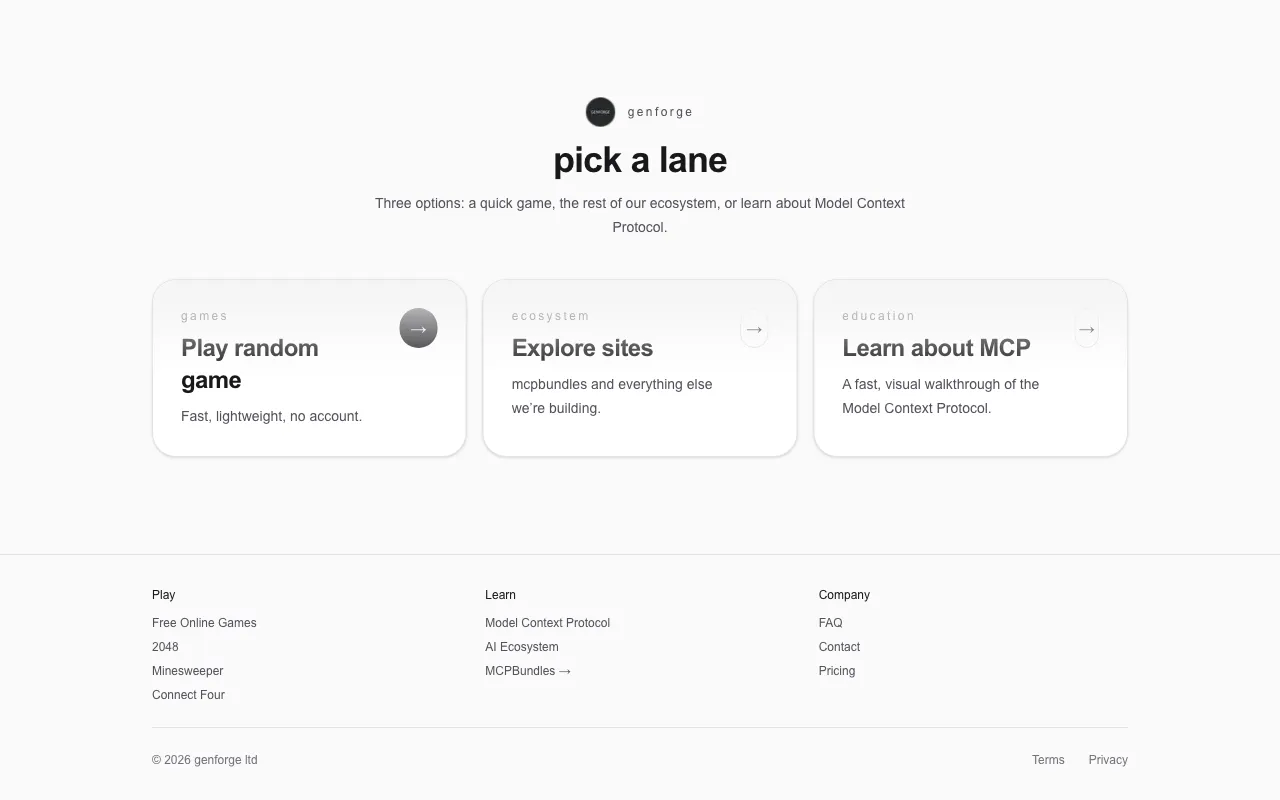 GenForge — pricing page