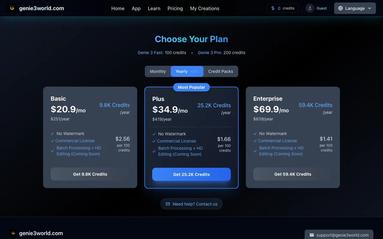 genie3world.com — pricing page