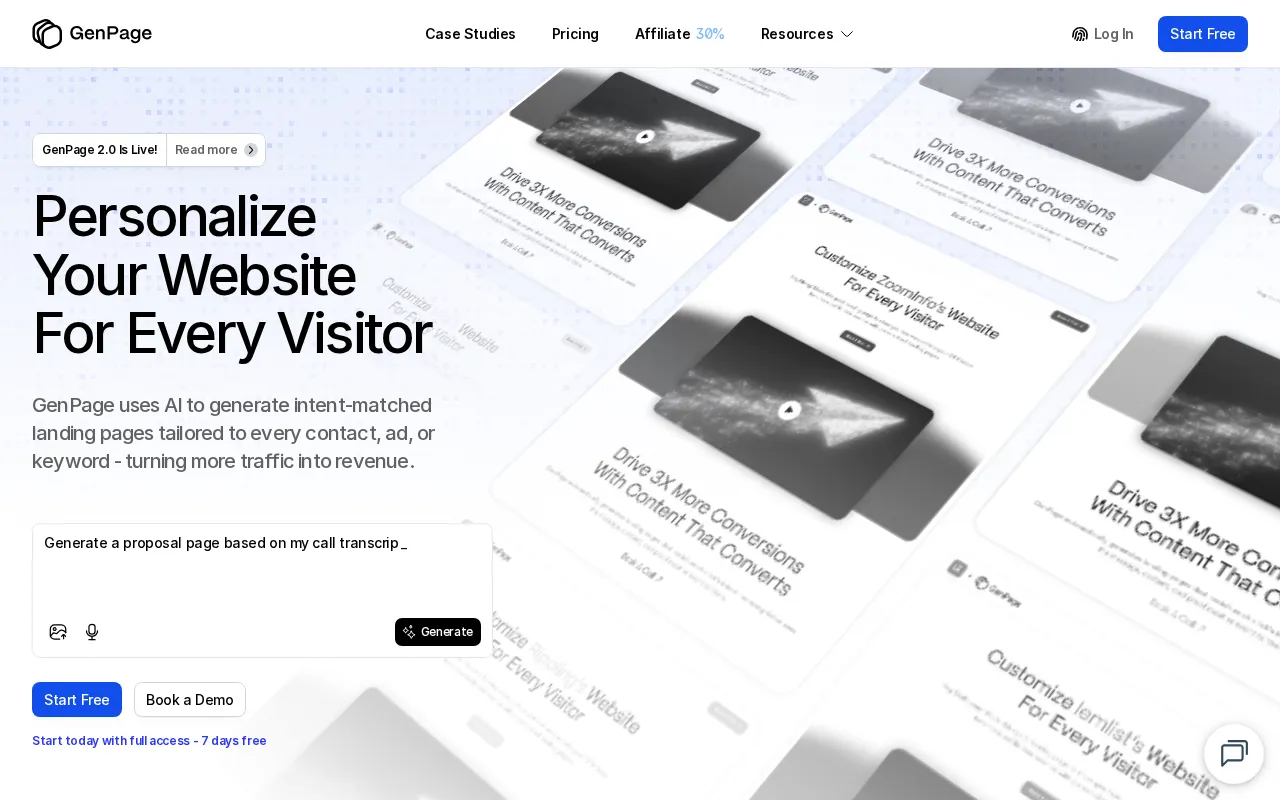 GenPage — preview screenshot