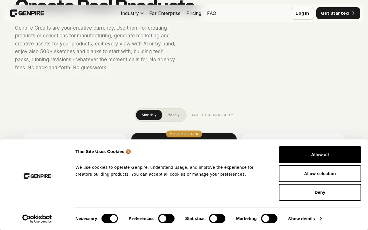 Genpire — pricing page