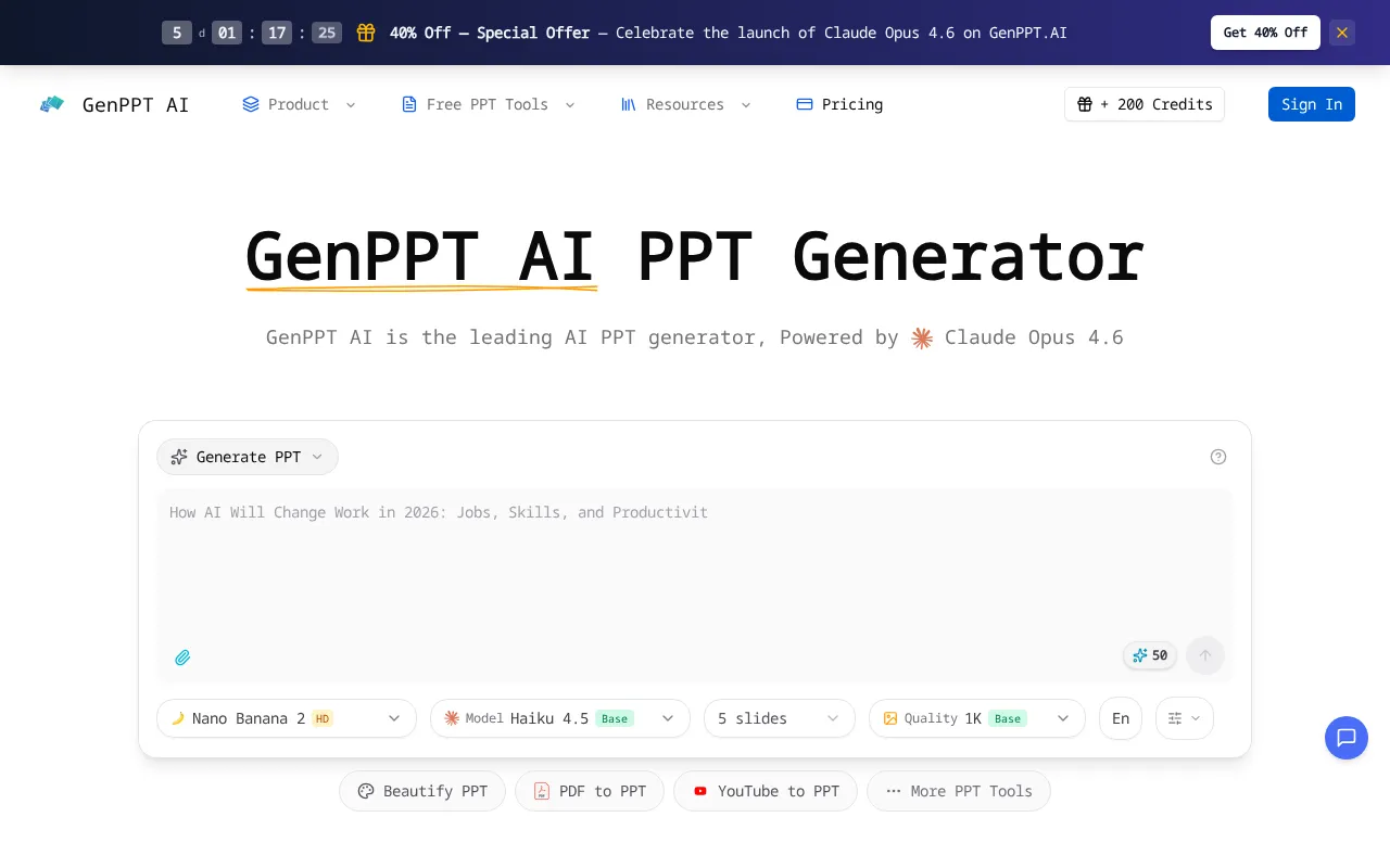GenPPT AI — preview screenshot