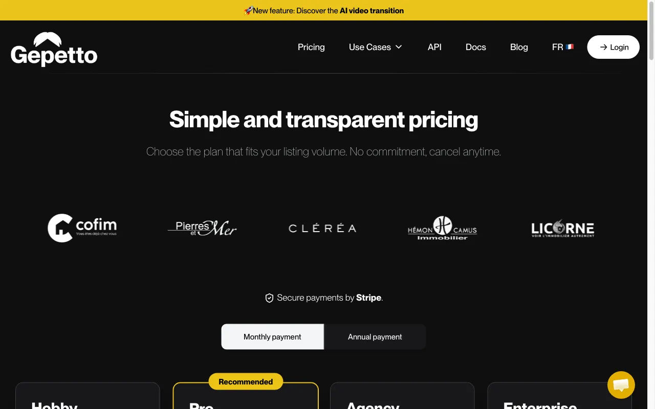 Gepetto — pricing page