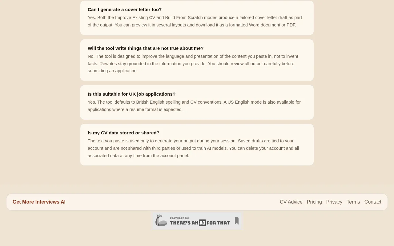 Get More Interviews AI — preview screenshot