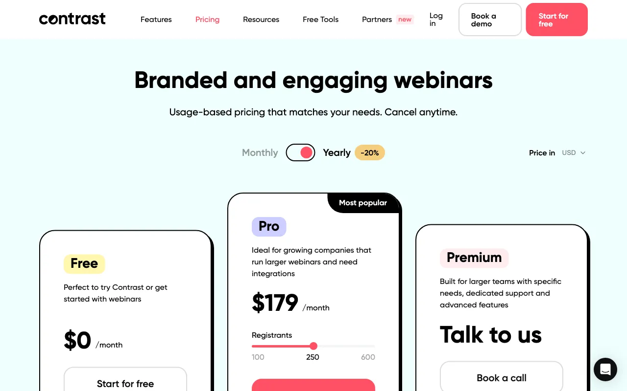 getcontrast.io — pricing page