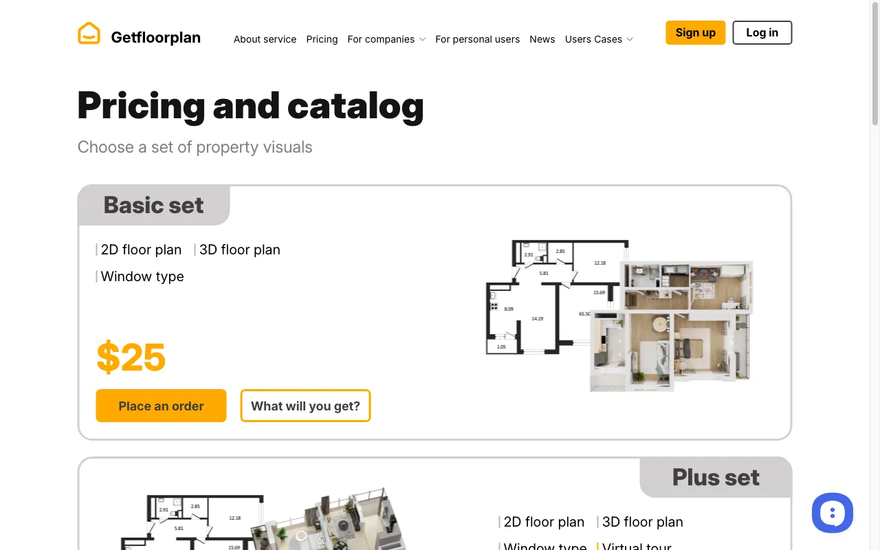 GetFloorPlan — pricing page