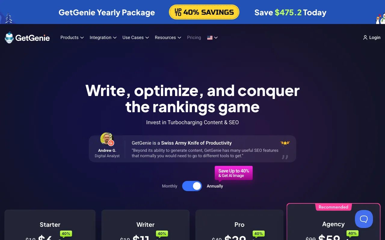 GetGenie Ai — pricing page