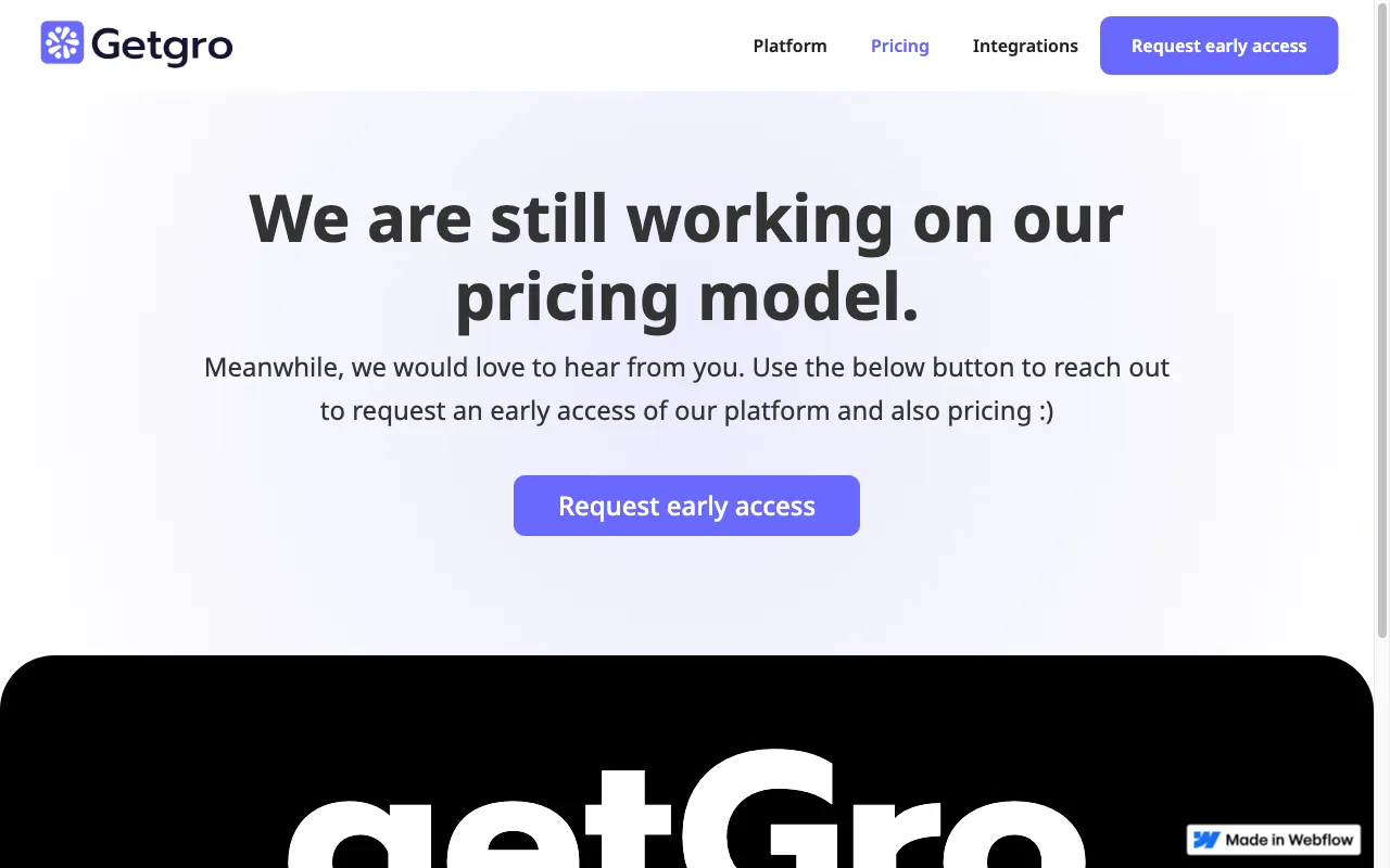Getgro.io — pricing page