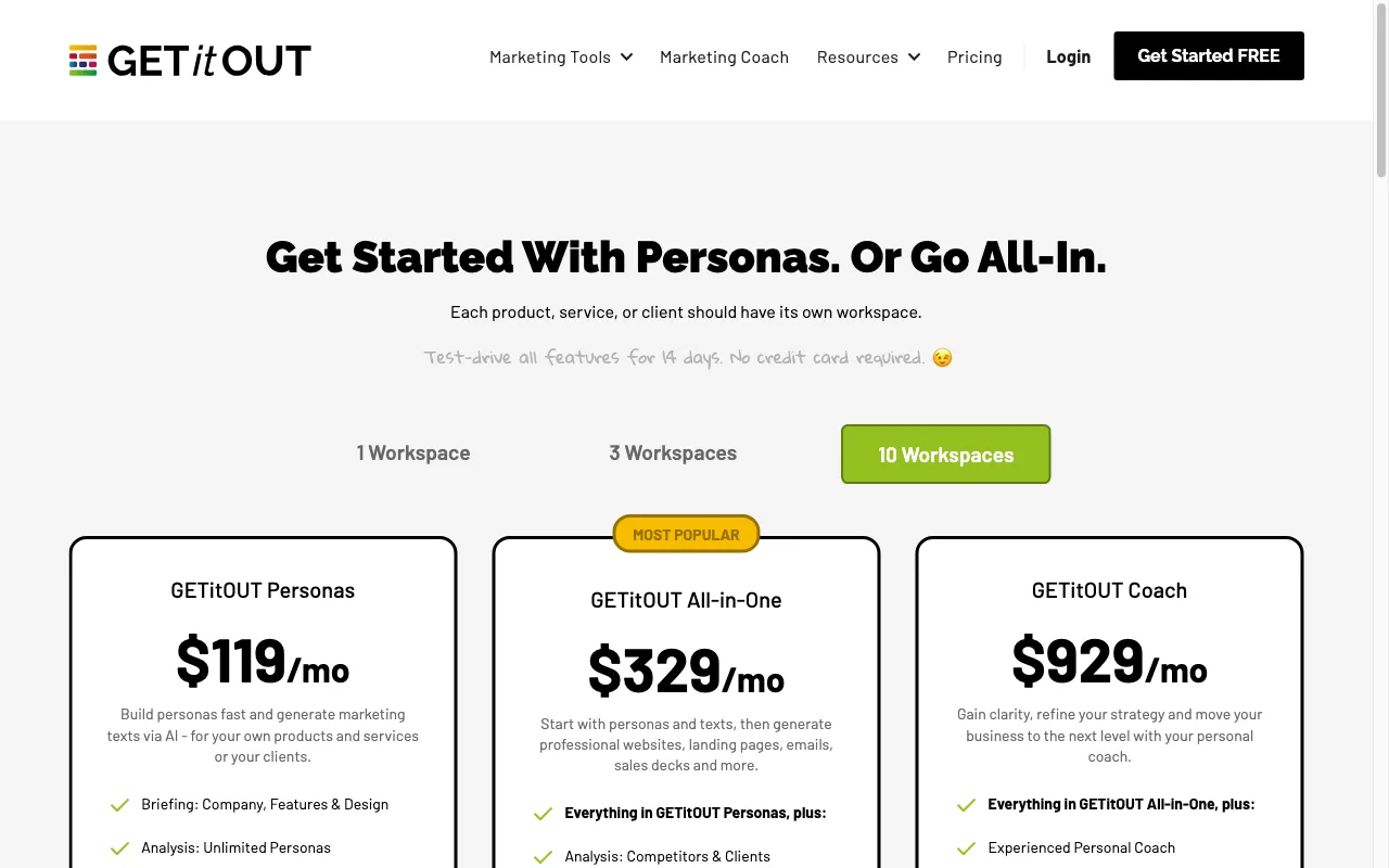 GETitOUT — pricing page