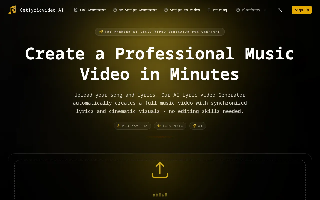 getiyricvideo ai — preview screenshot