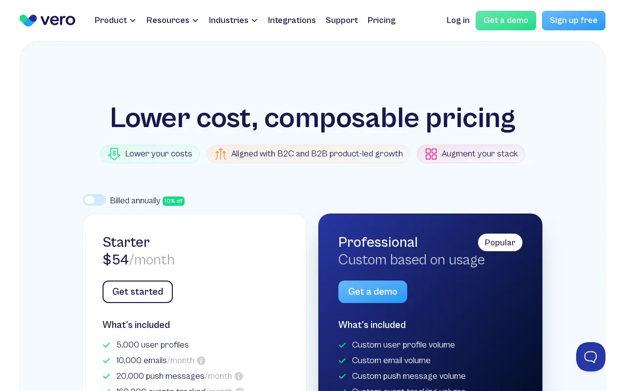 Getvero — pricing page