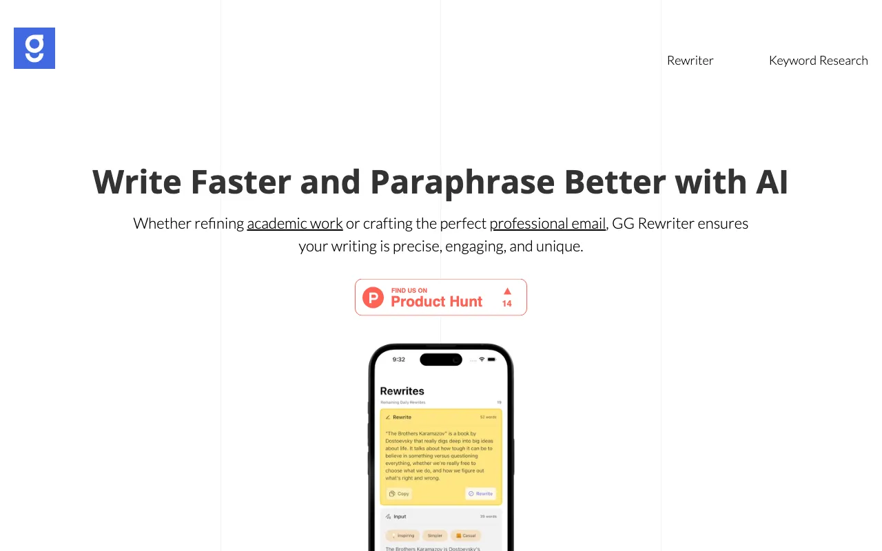 GG Rewriter — preview screenshot