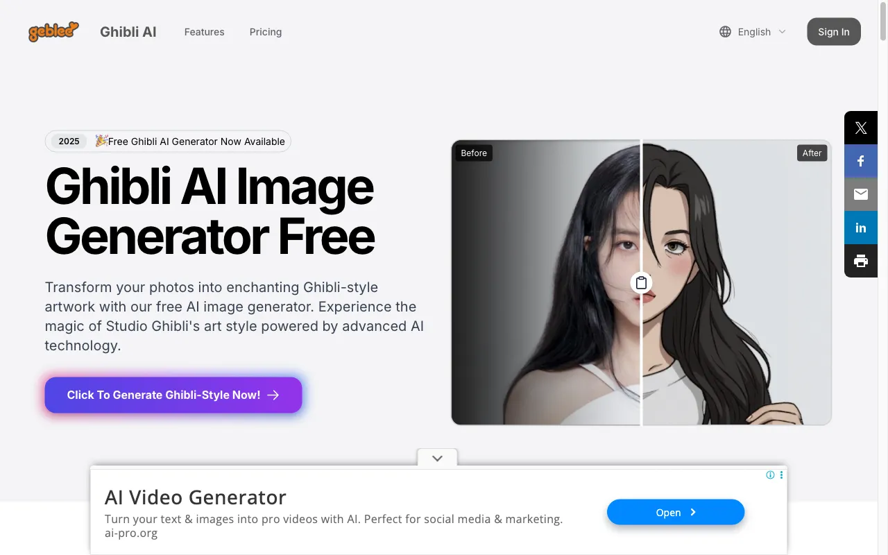 Ghibli AI Image Generator Free — preview screenshot